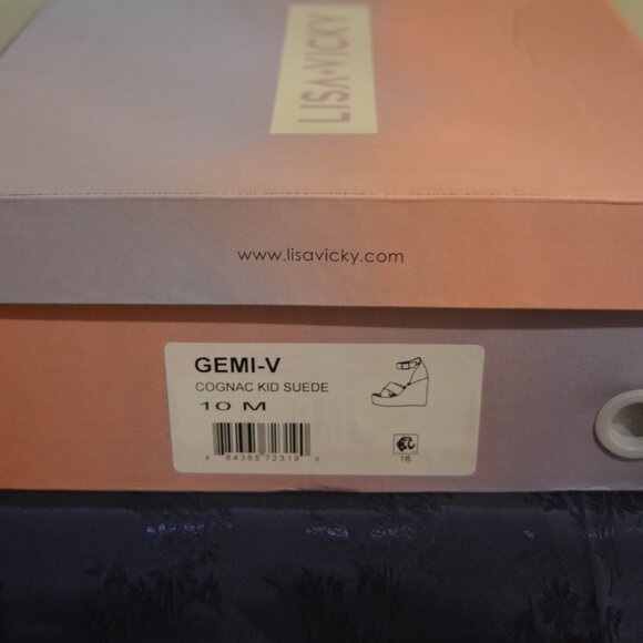 🤎 NIB Lisa Vicky Gemi-V Tan Suede 4” Espadrille Wedge Sandals – Size 10M 🤎 - Picture 5 of 10